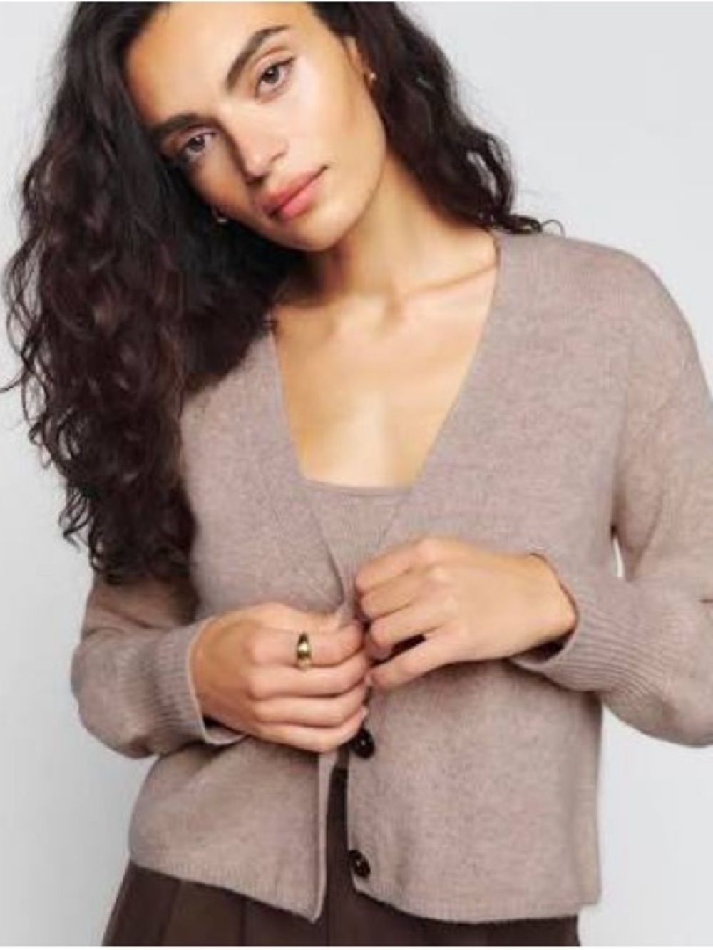 Reformation Varenne Cashmere Tank And Cardi Set